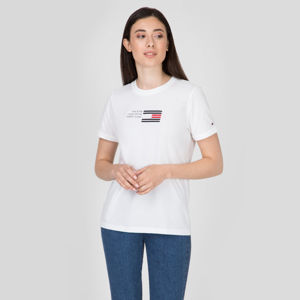 Tommy Hilfiger dámské bílé tričko Flag